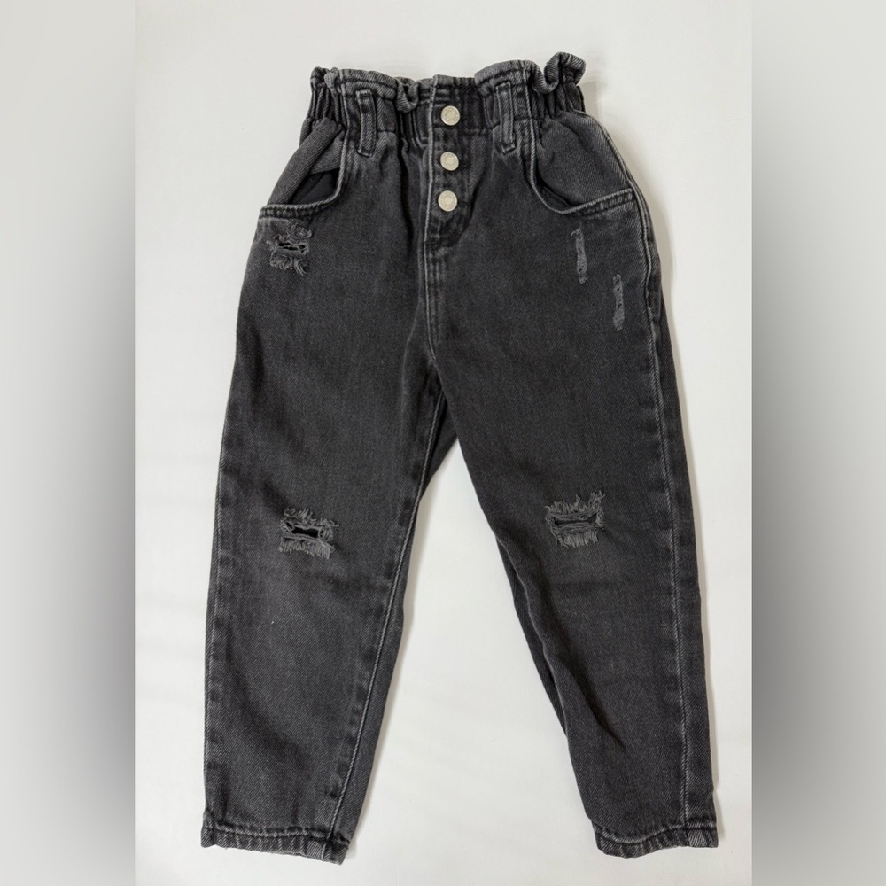 Zara high waisted, paper bag jeans